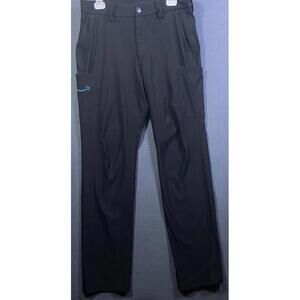 AMAZON Pants Mens Luly Yang Large 32-34 Black Zip Up 6 Pockets Logo Stretch EUC!